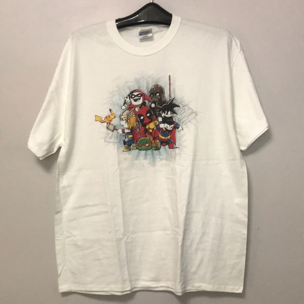 Men’s White Super Hero Super Villain T Shirt